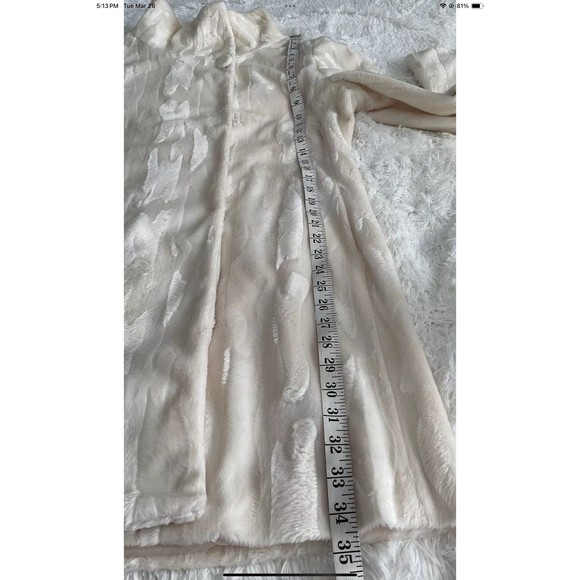Worthington Womans FauxFur Cream Mid-Length/Driving Coat Womens Size Large - Picture 9 of 11